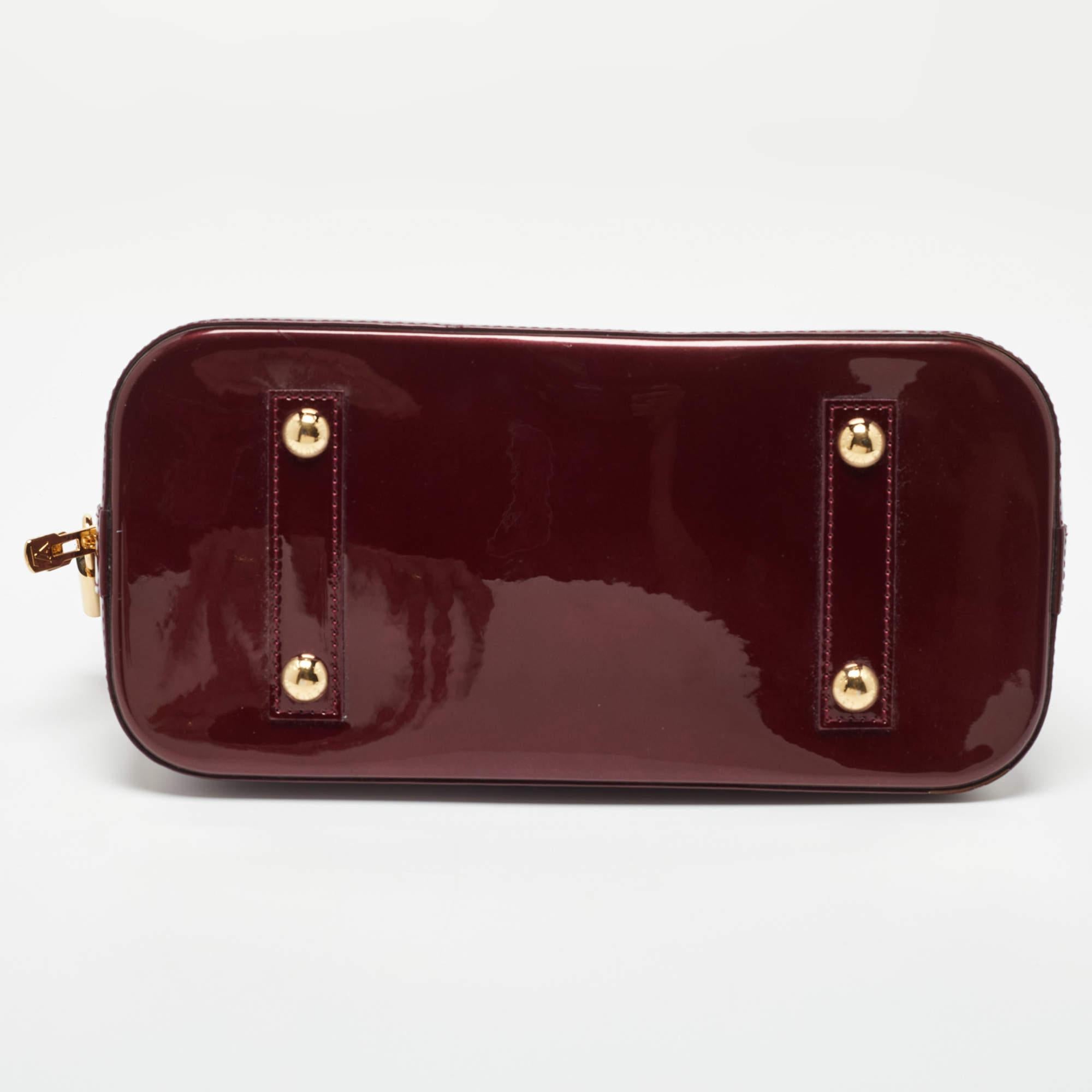 Louis Vuitton Amarante Monogram Vernis Alma PM Bag 9