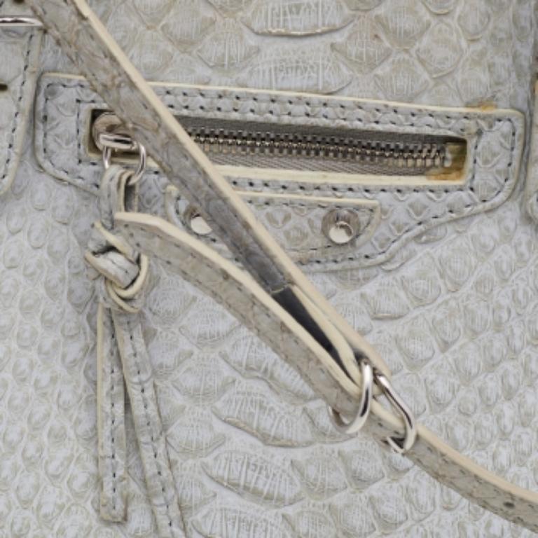 Women's Balenciaga Light Grey Python Leather Papier A6 Tote