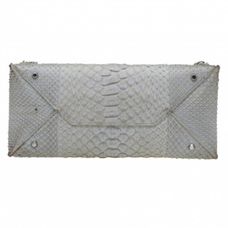 Balenciaga Light Grey Python Leather Papier A6 Tote 3