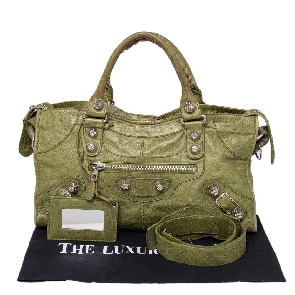 Brown Balenciaga Light Olive Leather GSH Part Time Tote