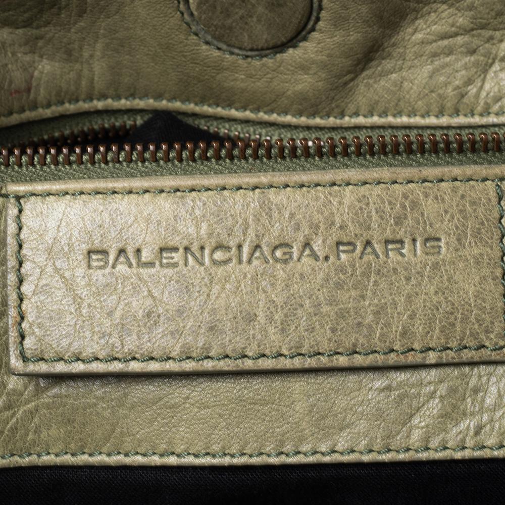 Balenciaga Light Olive Leather Motorcycle City Bag 4