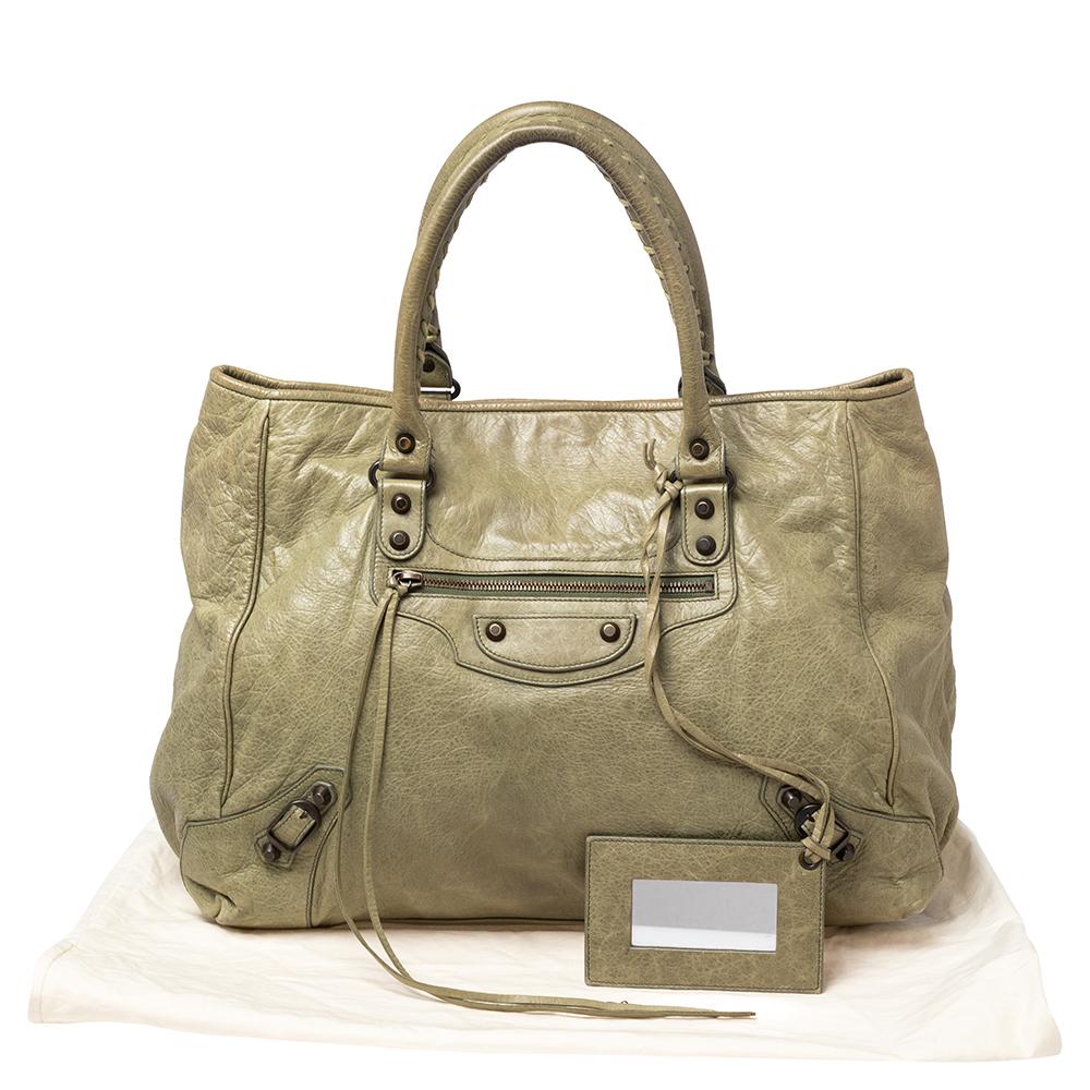 Balenciaga Light Olive Leather Motorcycle City Bag 5