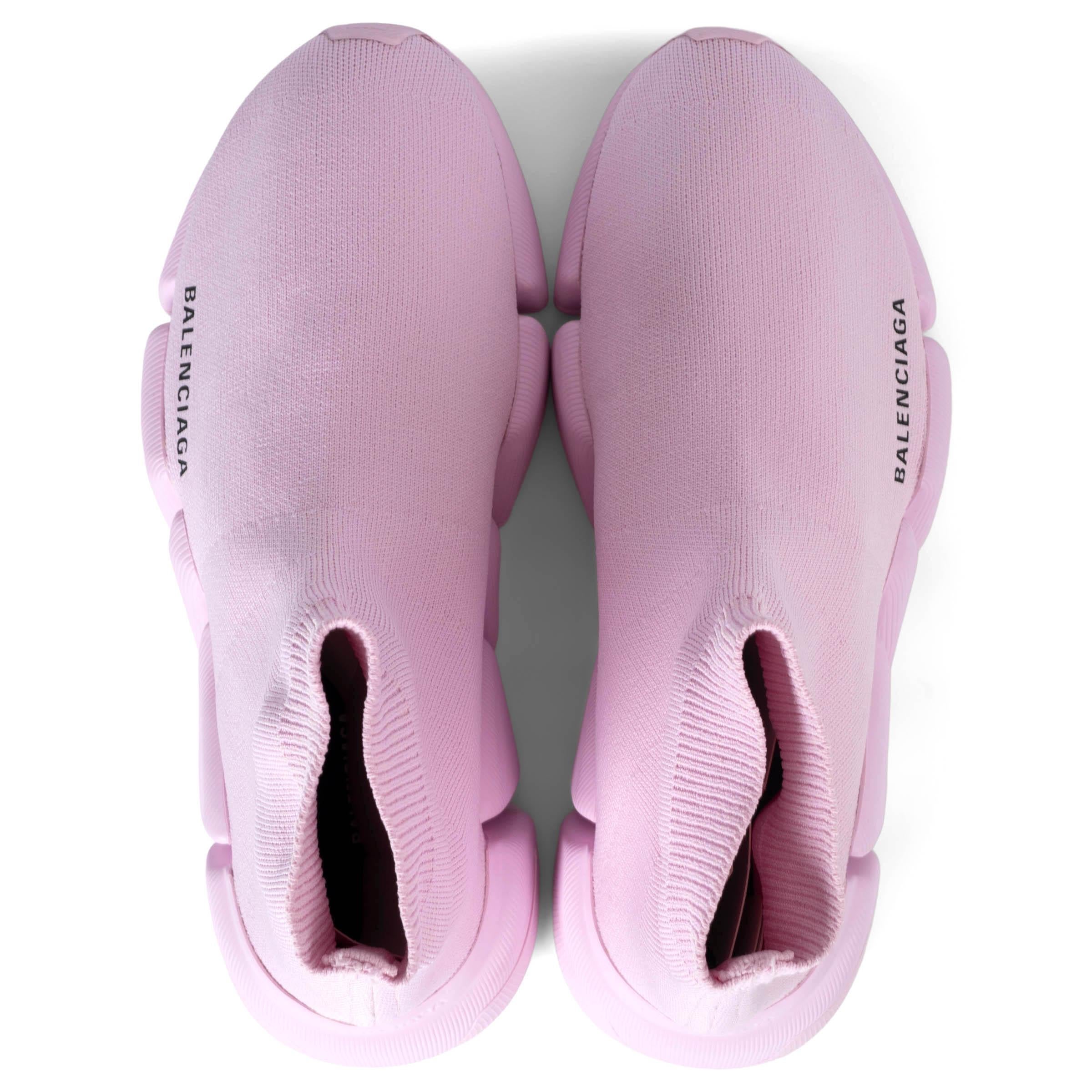 Women's BALENCIAGA light pink 2020 SPEED 2.0 SOCK Sneakers Shoes 38 For Sale
