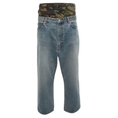 Jeans mit mehrlagigem Camouflage-Paneel von Balenciaga, leicht gewaschen, M / Taille 33"