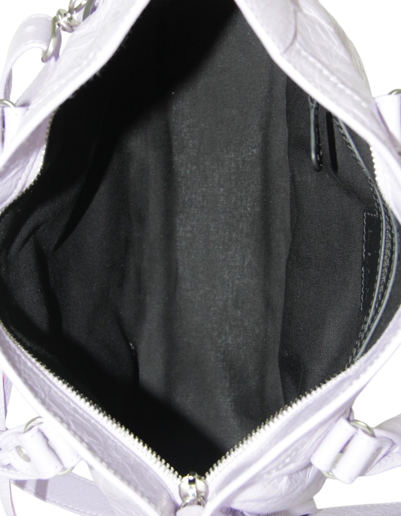 Balenciaga Fliederfarbenes Lammfell Leder Kleine Le City Crossbody Tasche 2