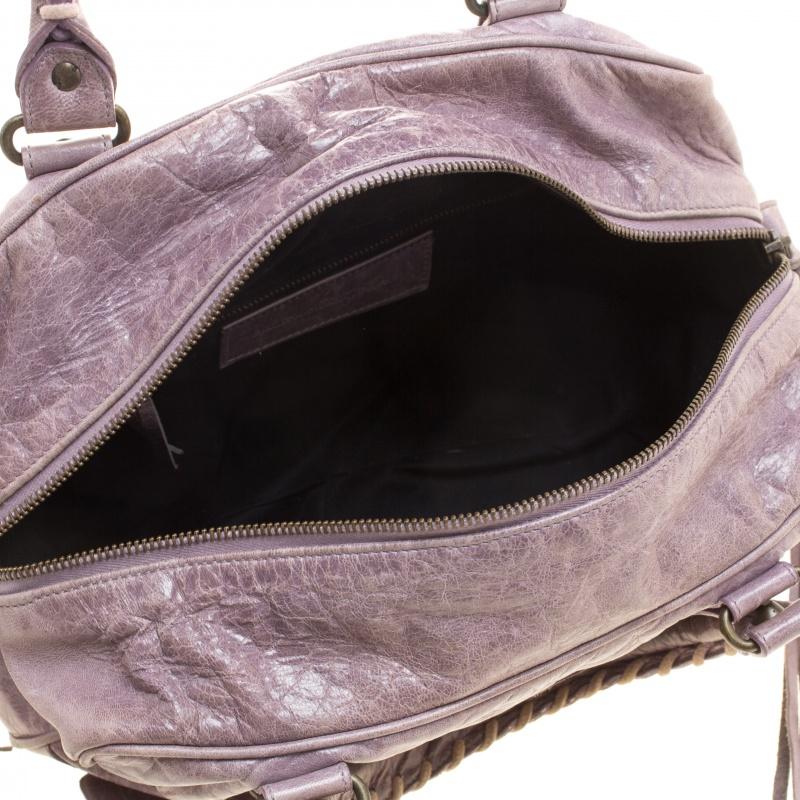 Balenciaga Lilac Leather Box Bag In Good Condition In Dubai, Al Qouz 2