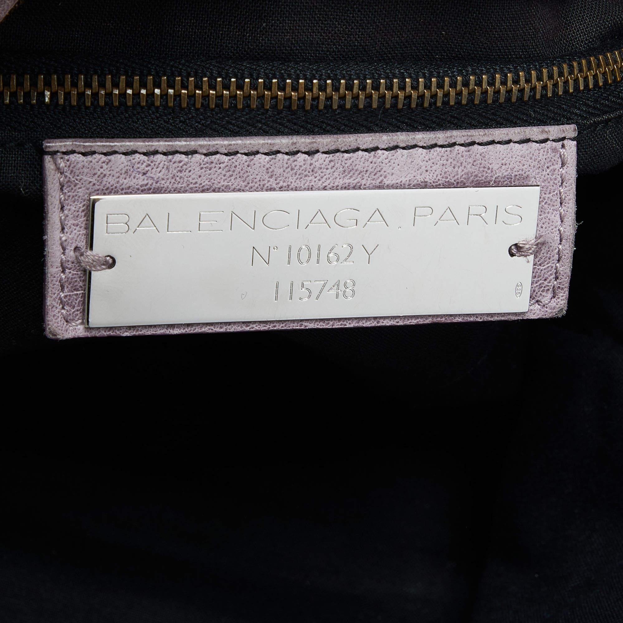 Balenciaga Fliederfarbene Motor City Tasche aus Leder im Angebot 6
