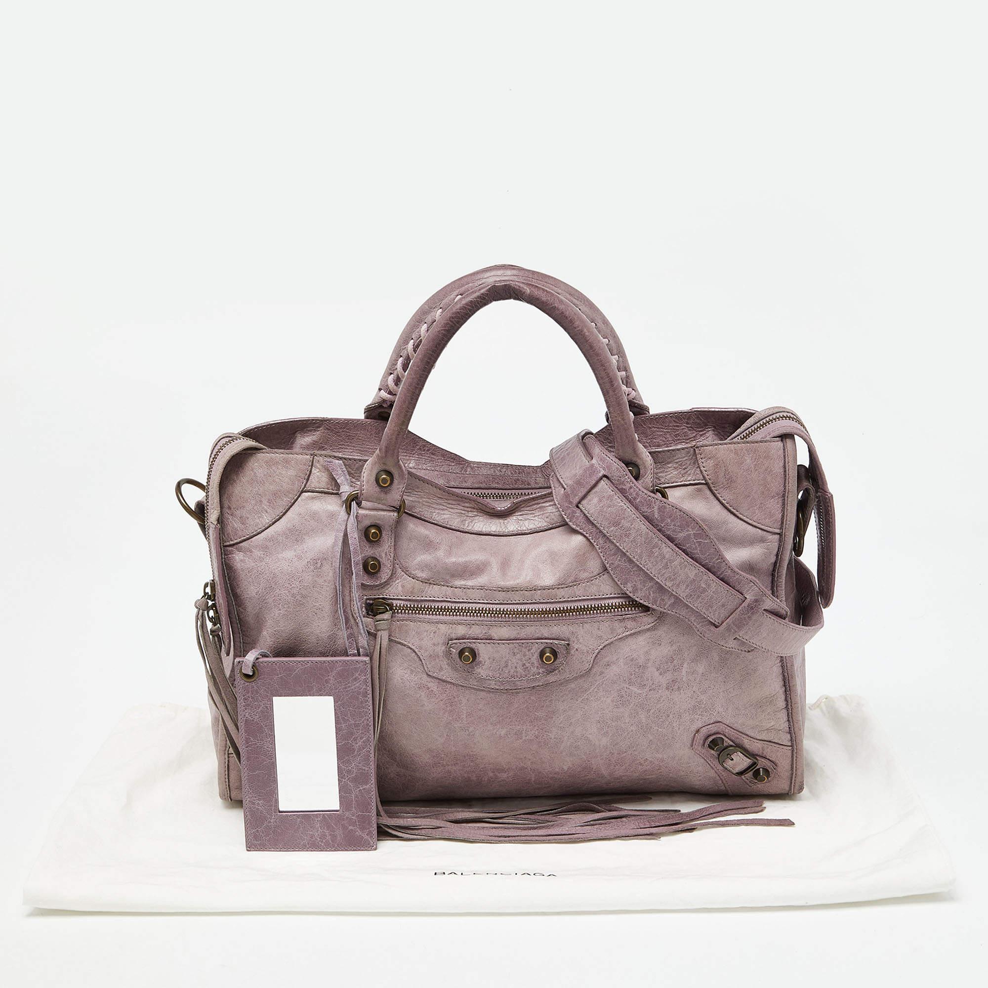 Balenciaga Lilac Leather Motor City Bag For Sale 10