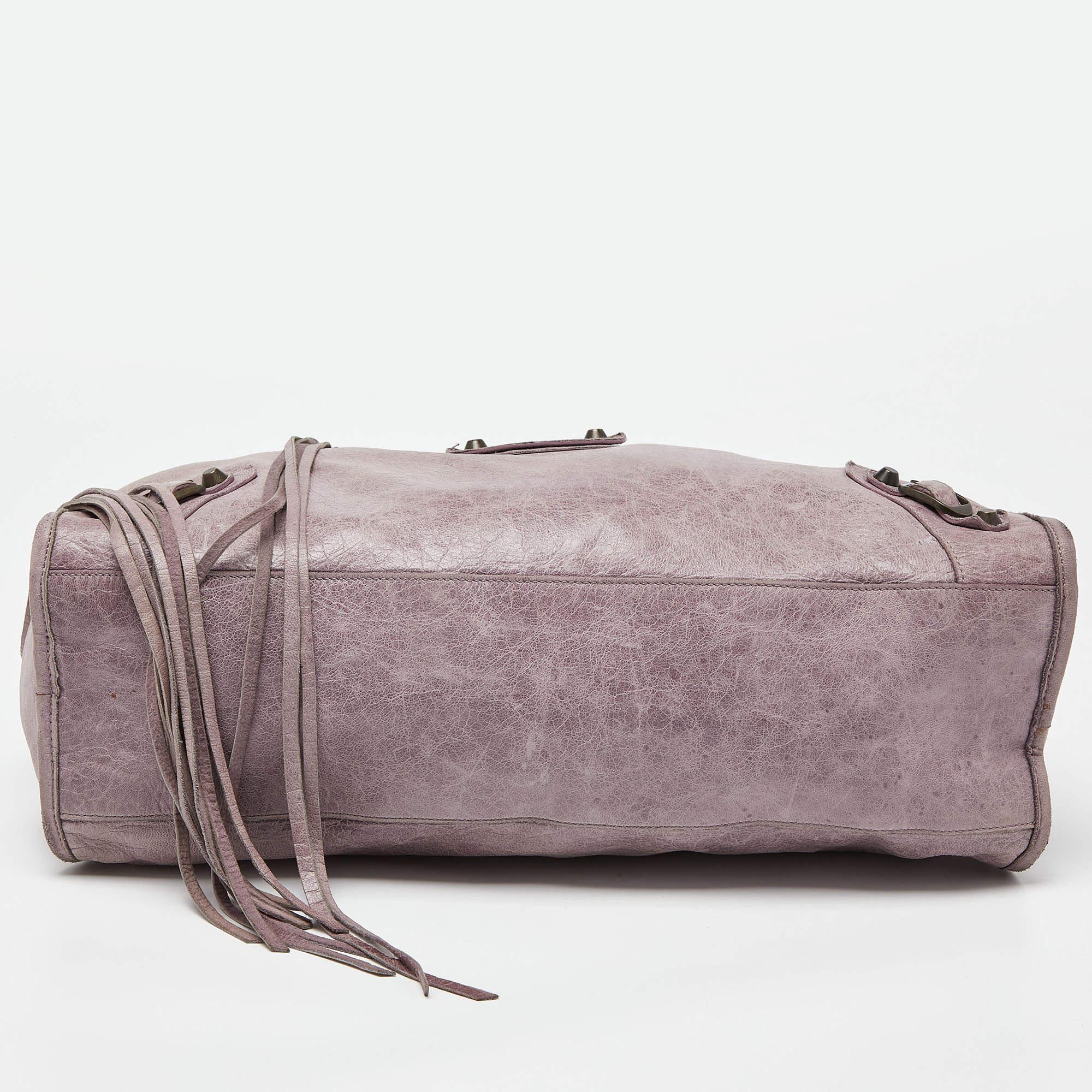 Balenciaga Lilac Leather Motor City Bag For Sale 1