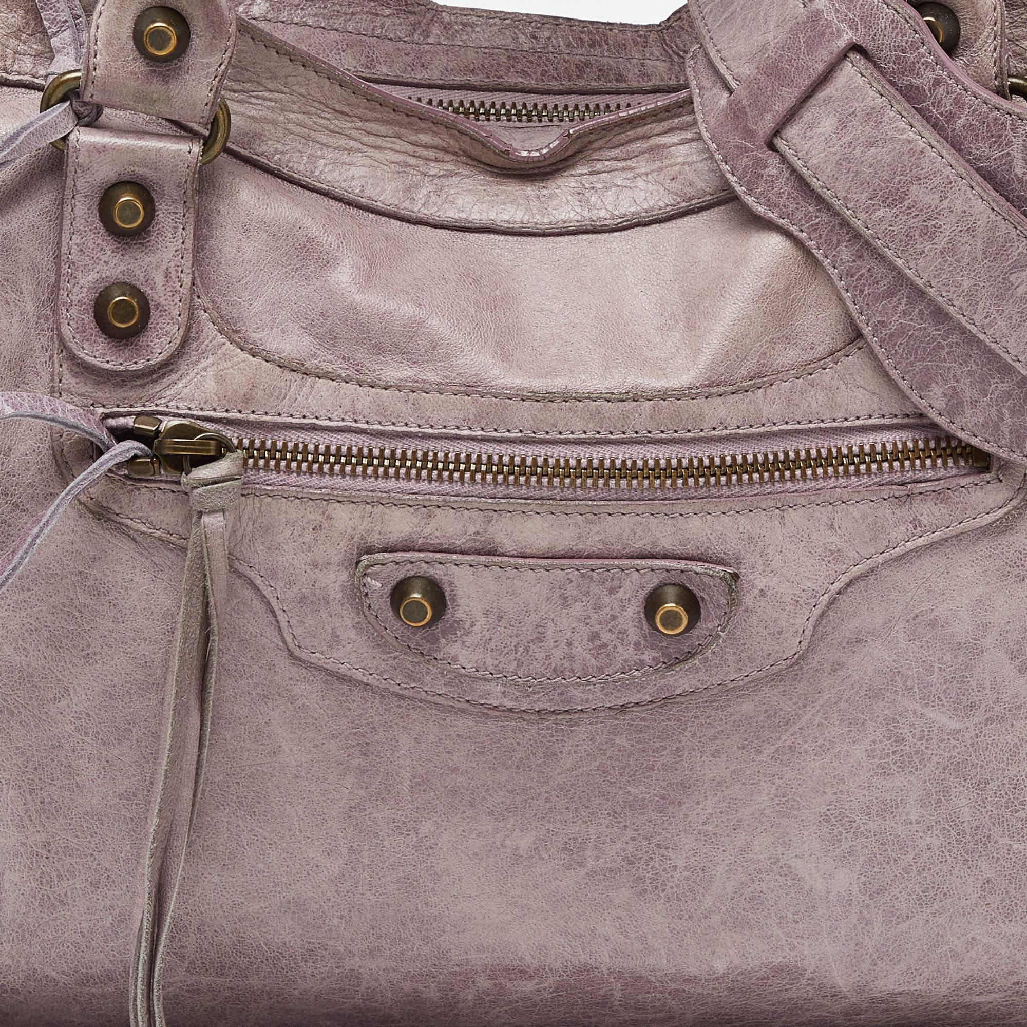 Balenciaga Lilac Leather Motor City Bag 2
