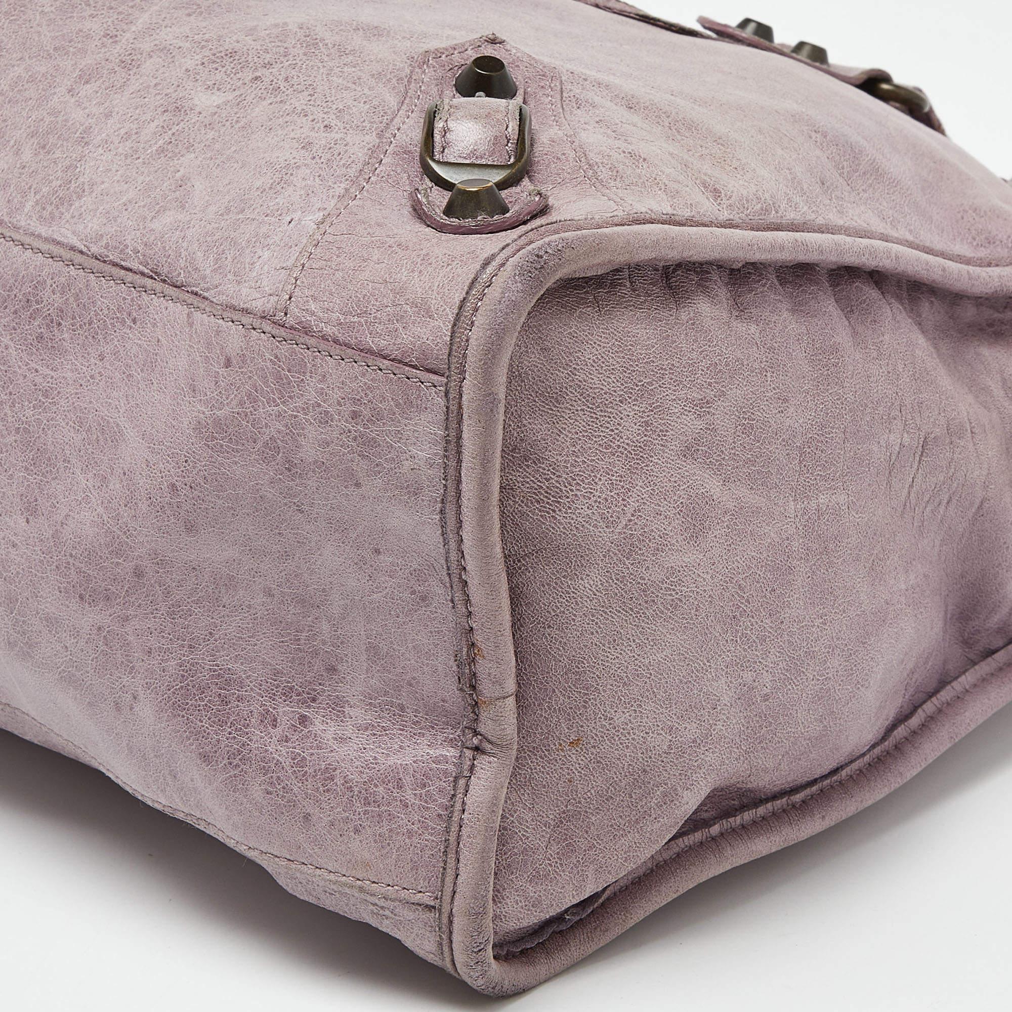 Balenciaga Lilac Leather Motor City Bag For Sale 4
