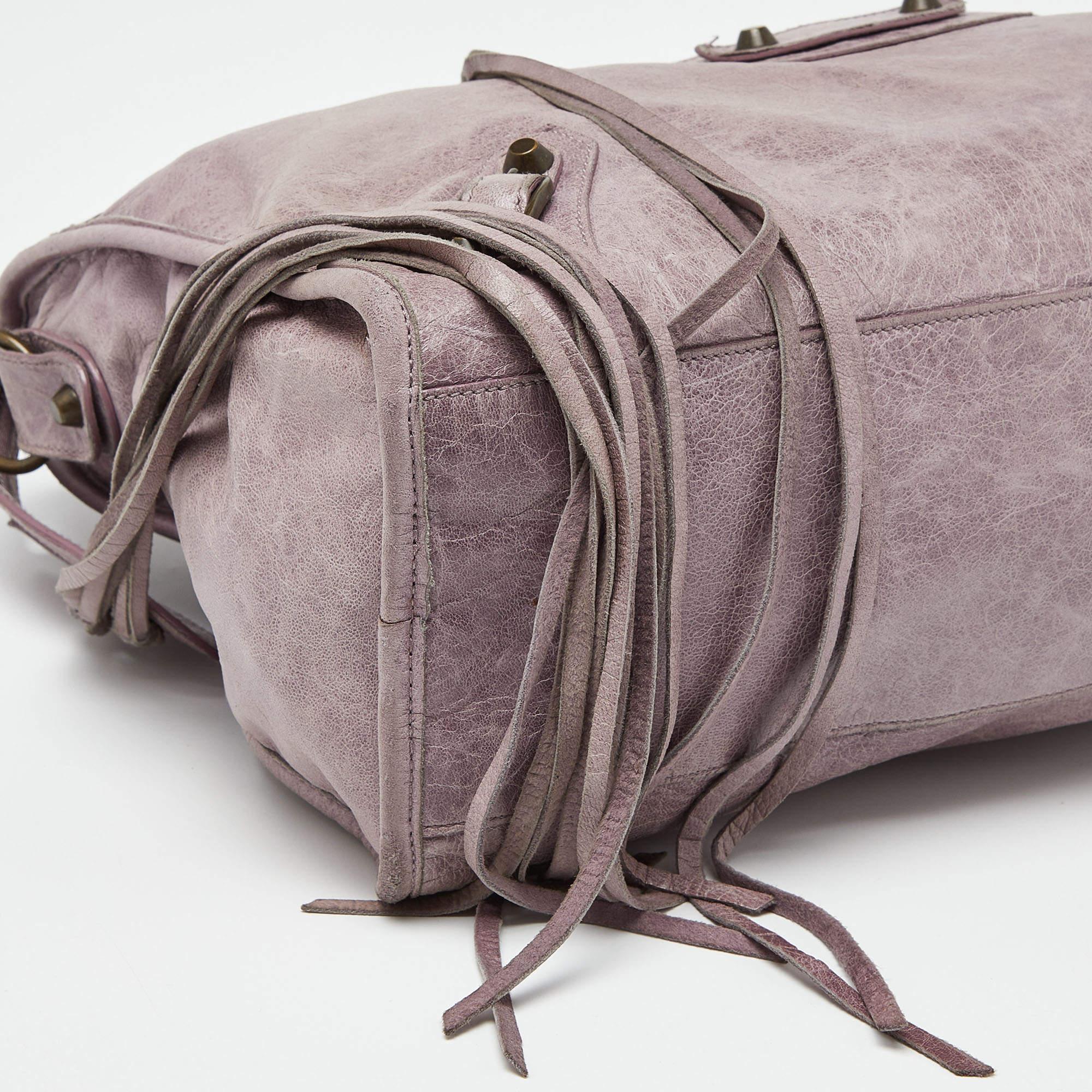 Balenciaga Lilac Leather Motor City Bag For Sale 5