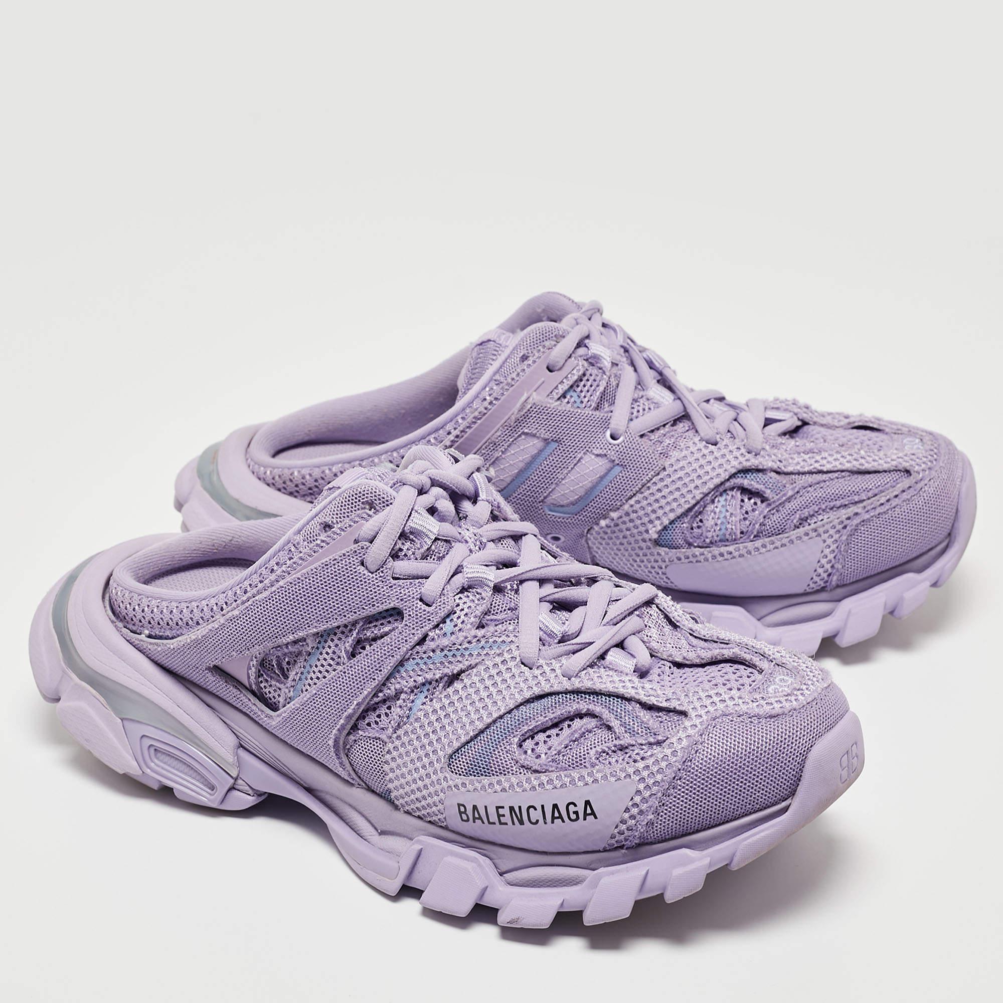 Women's Balenciaga Lilac Mesh Track Mule Sneakers Size 39 For Sale