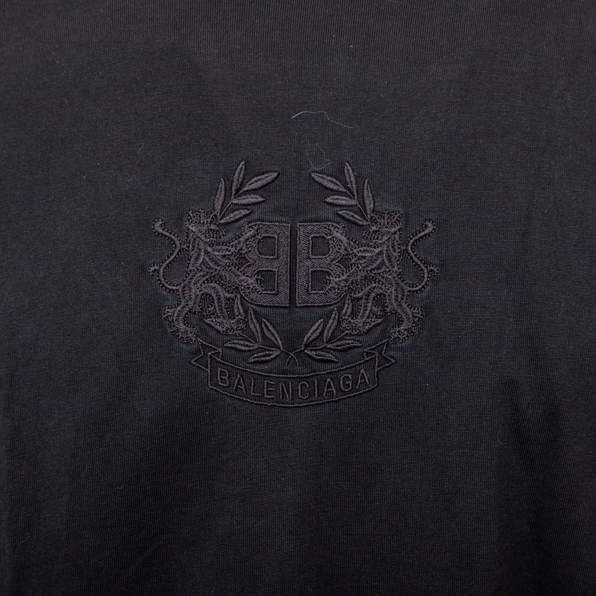 Balenciaga Lion's Laurel Besticktes T-Shirt - 20er Jahre (Schwarz) im Angebot