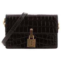 Balenciaga Lock Bag Crocodile Embossed Leather Small