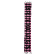 Balenciaga Logo Buffalo Pink & Black Check Oversize Scarf (614831)