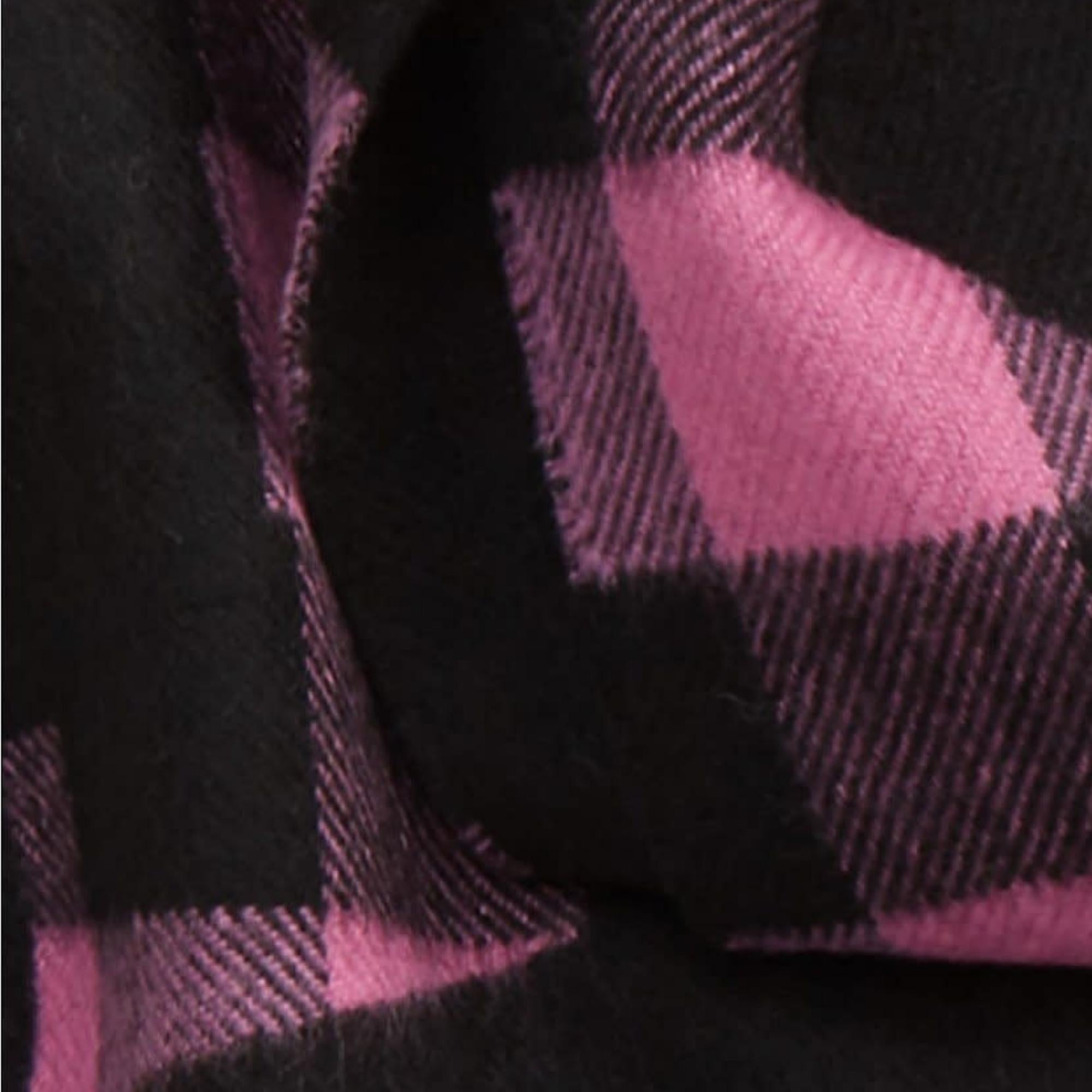 pink and black scarf