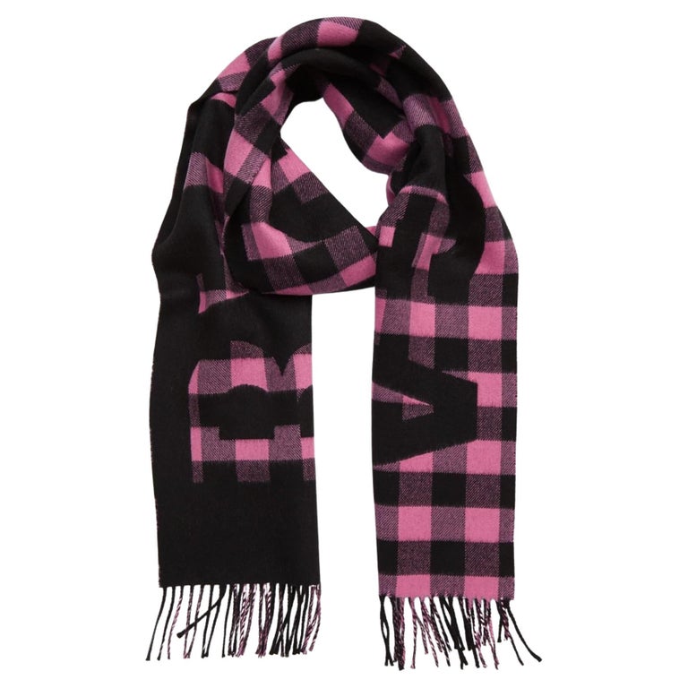 Balenciaga Logo Buffalo Pink and Black Check Oversize Scarf (614831) For  Sale at 1stDibs