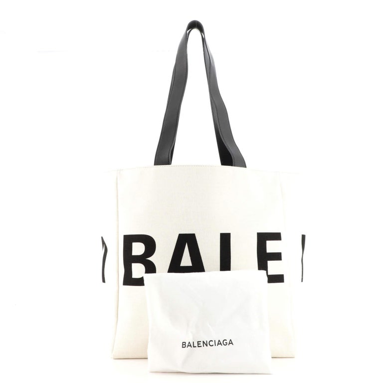 Balenciaga Logo Convertible Shopping Tote Canvas Medium For Sale at 1stDibs