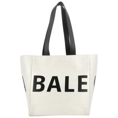 Balenciaga Logo Convertible Shopping Tote Canvas Medium