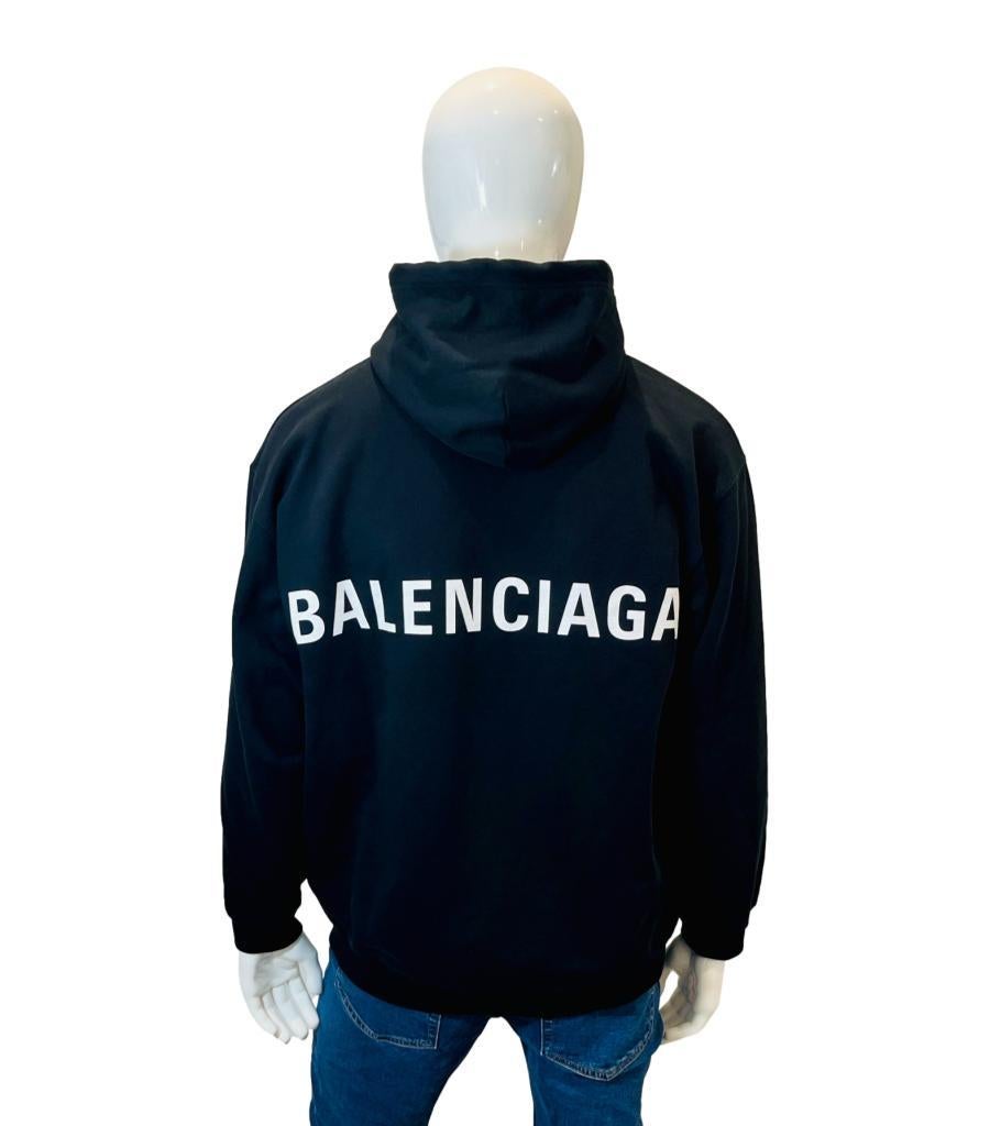 Women's Balenciaga Logo Cotton Hoodie For Sale