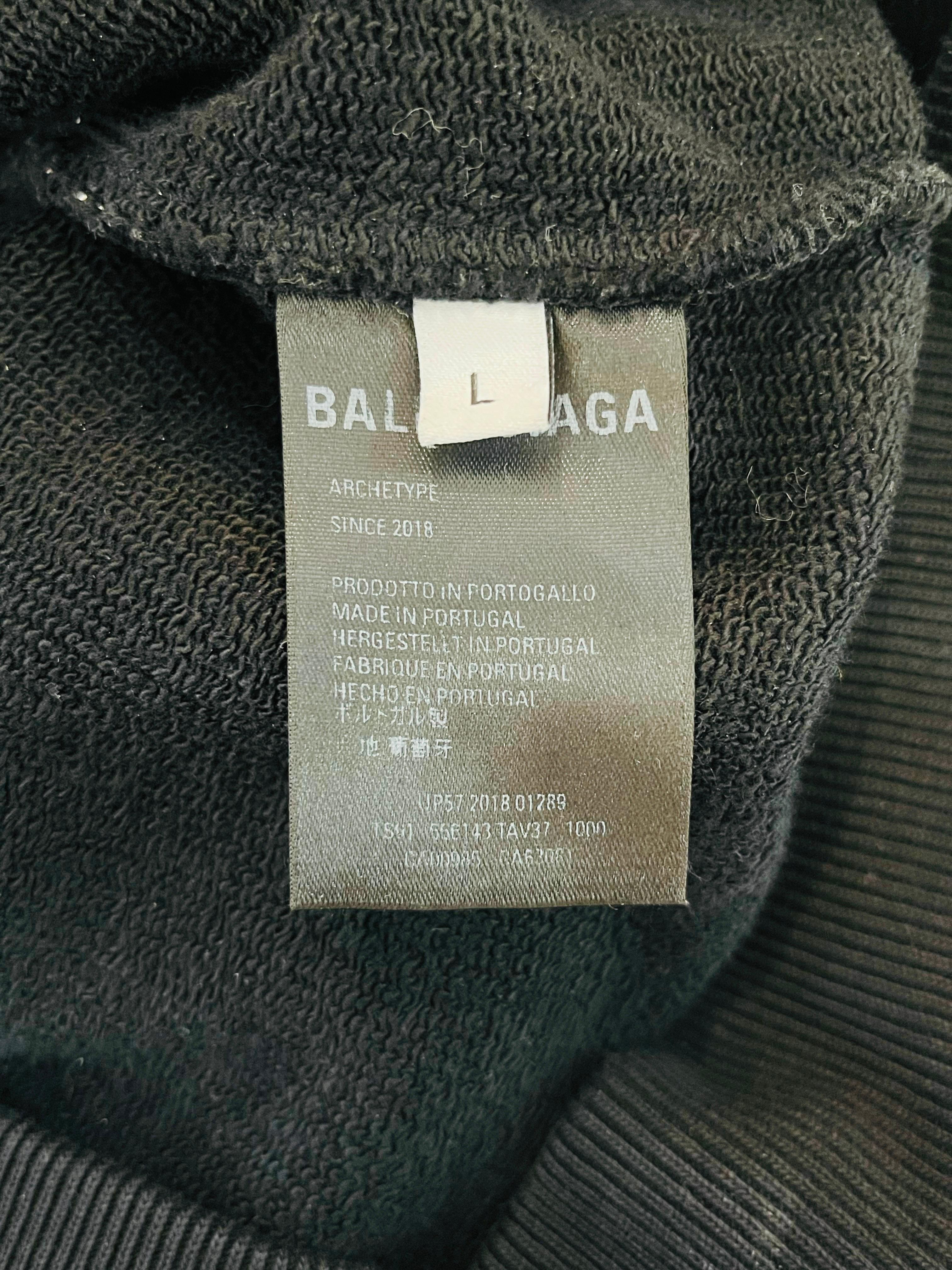 Balenciaga Logo Cotton Hoodie For Sale 2