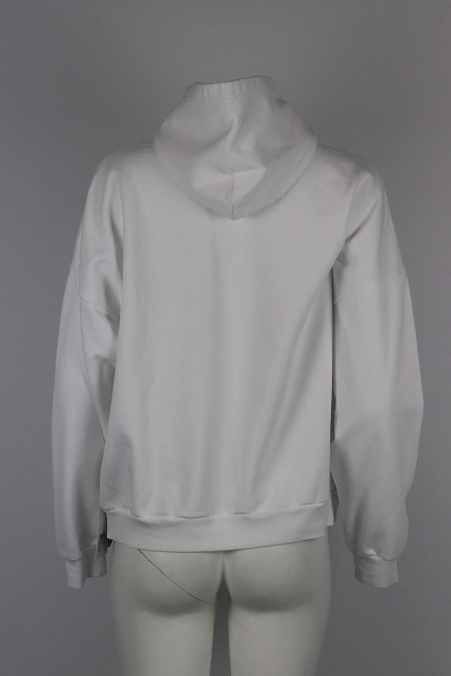 Balenciaga Logo Embroidered Cotton Jersey Hoodie Large In Excellent Condition In London, GB