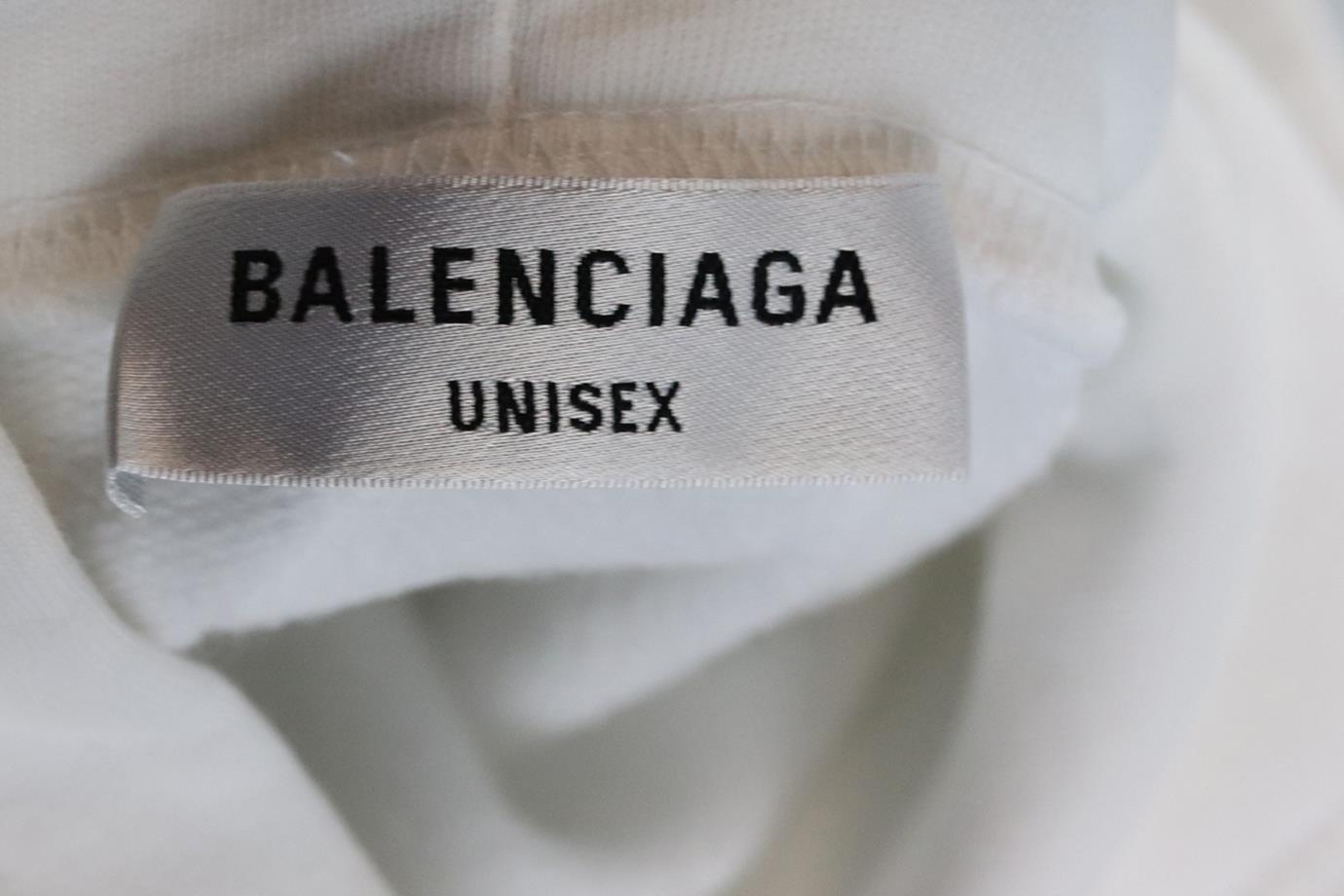 Women's Balenciaga Logo Embroidered Cotton Jersey Hoodie Large