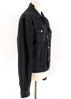 Balenciaga Logo-Embroidered Distressed Denim Jacket SIZE 46
