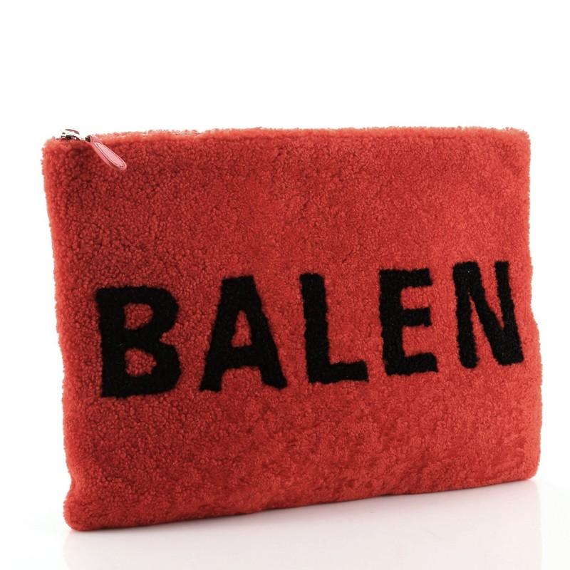 balenciaga shearling pouch