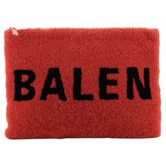 Balenciaga Logo Pouch Shearling