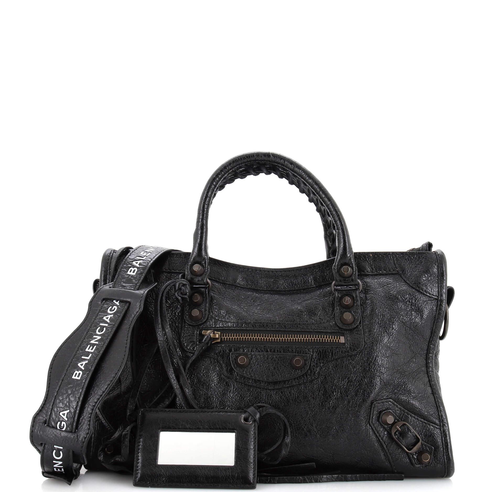 Balenciaga Logo Strap City Classic Nieten Tasche Leder Klein bei 1stDibs designer tasche mit nieten spanische designer taschen
