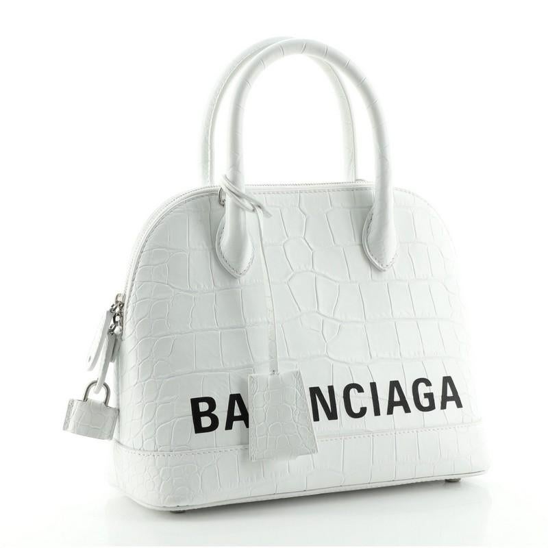 balenciaga logo embossed tote bag