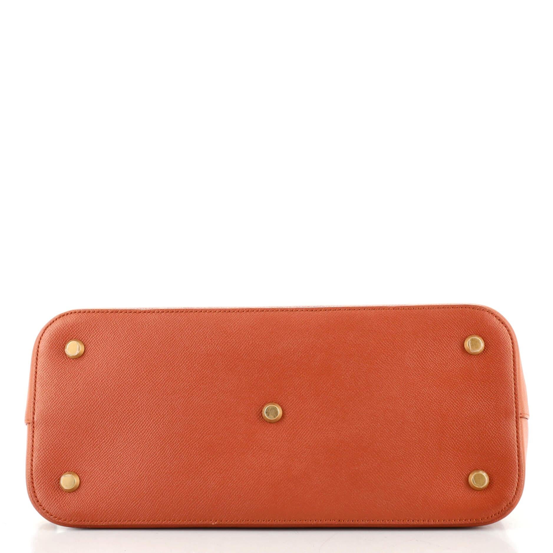Orange Balenciaga Logo Ville Bag Leather Medium