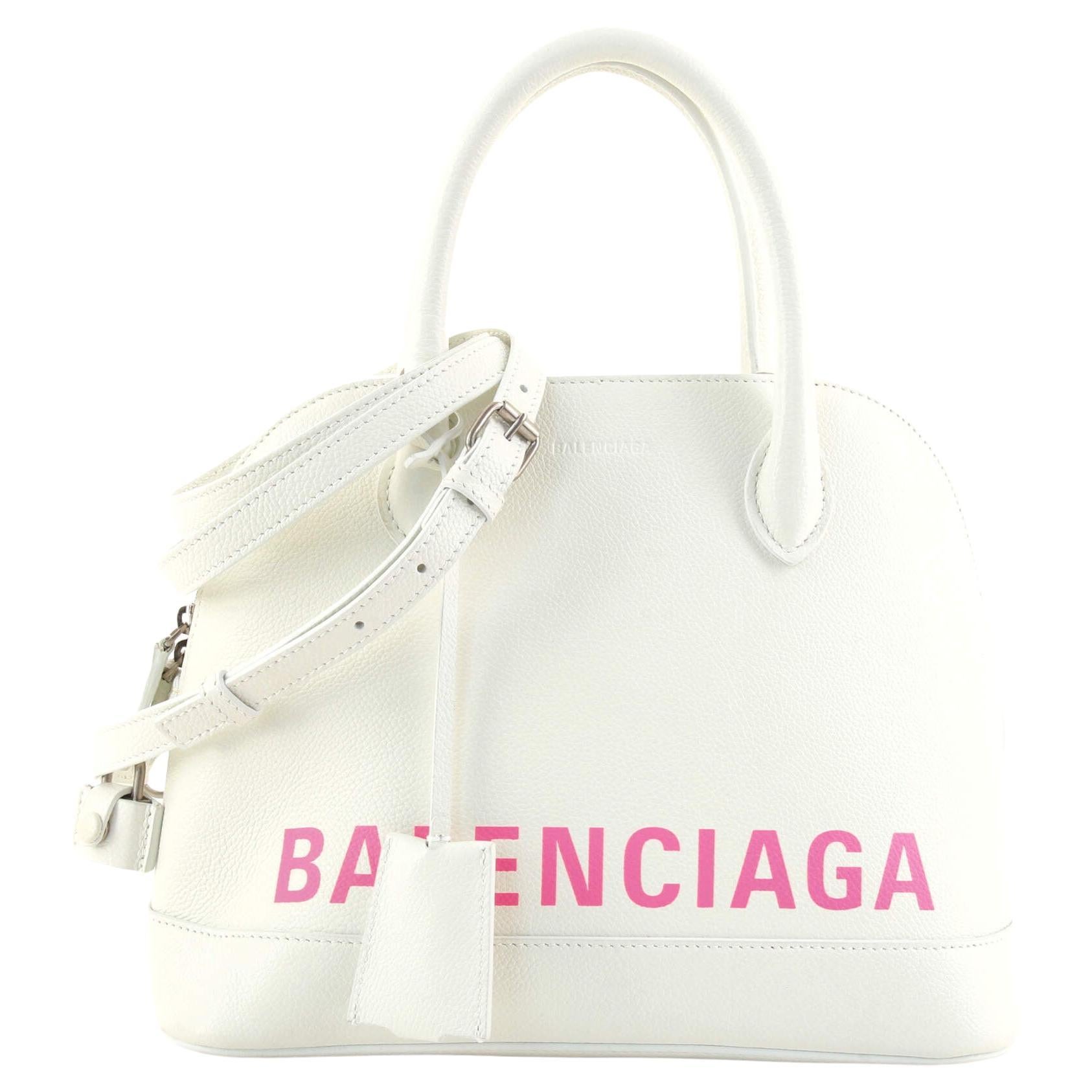 Balenciaga Logo Ville Bag Leather Small For Sale at 1stDibs
