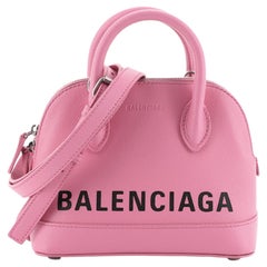 Balenciaga Logo Ville Bag Leather XXS