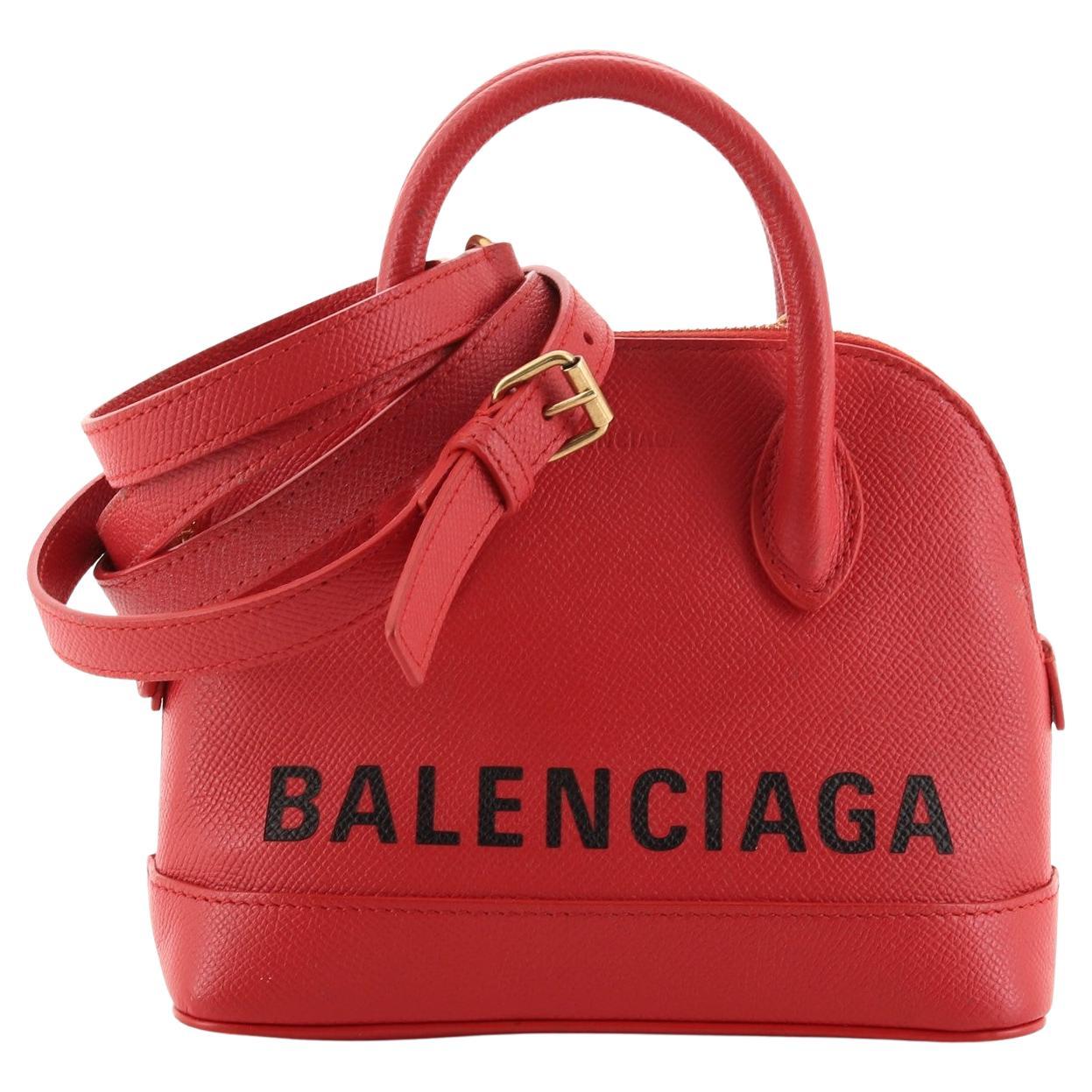 Balenciaga Logo Ville Bag Leather XXS