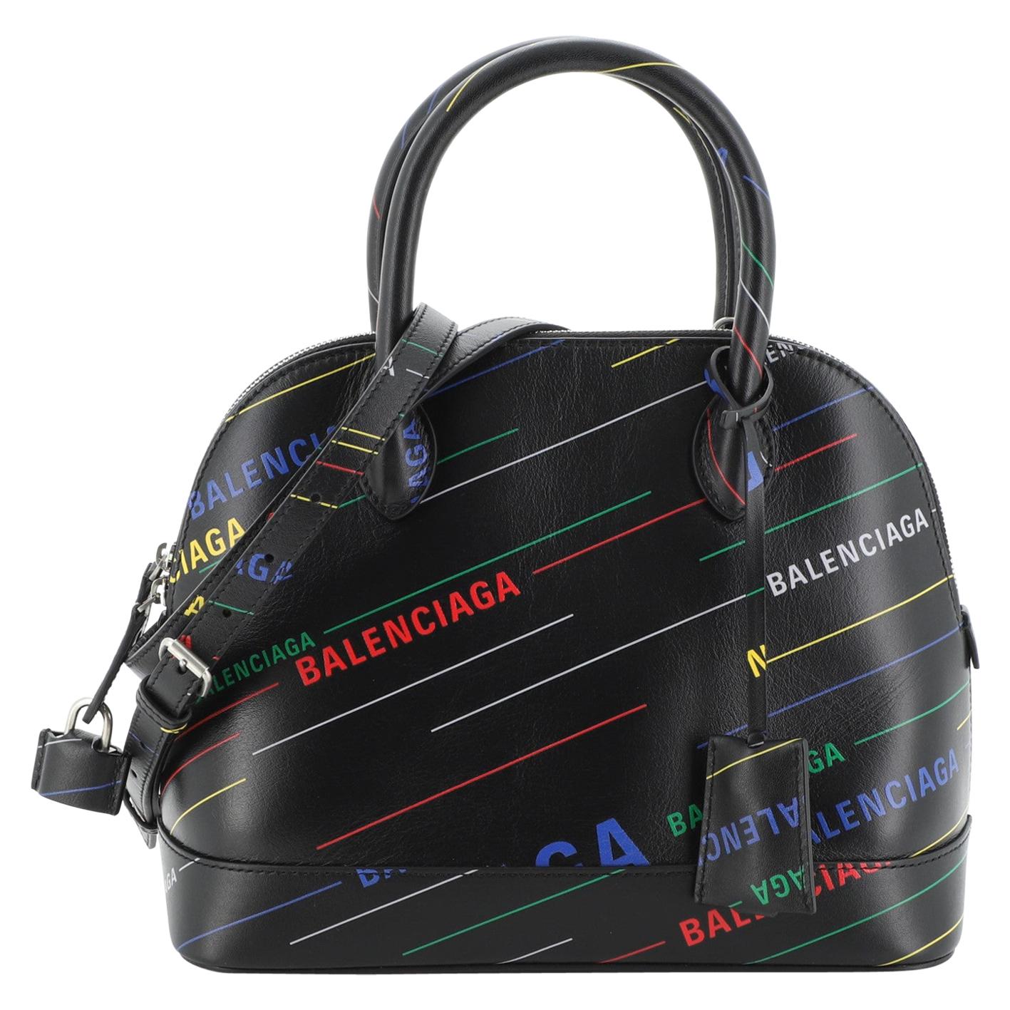 Balenciaga Logo Ville Bag Printed Leather Small