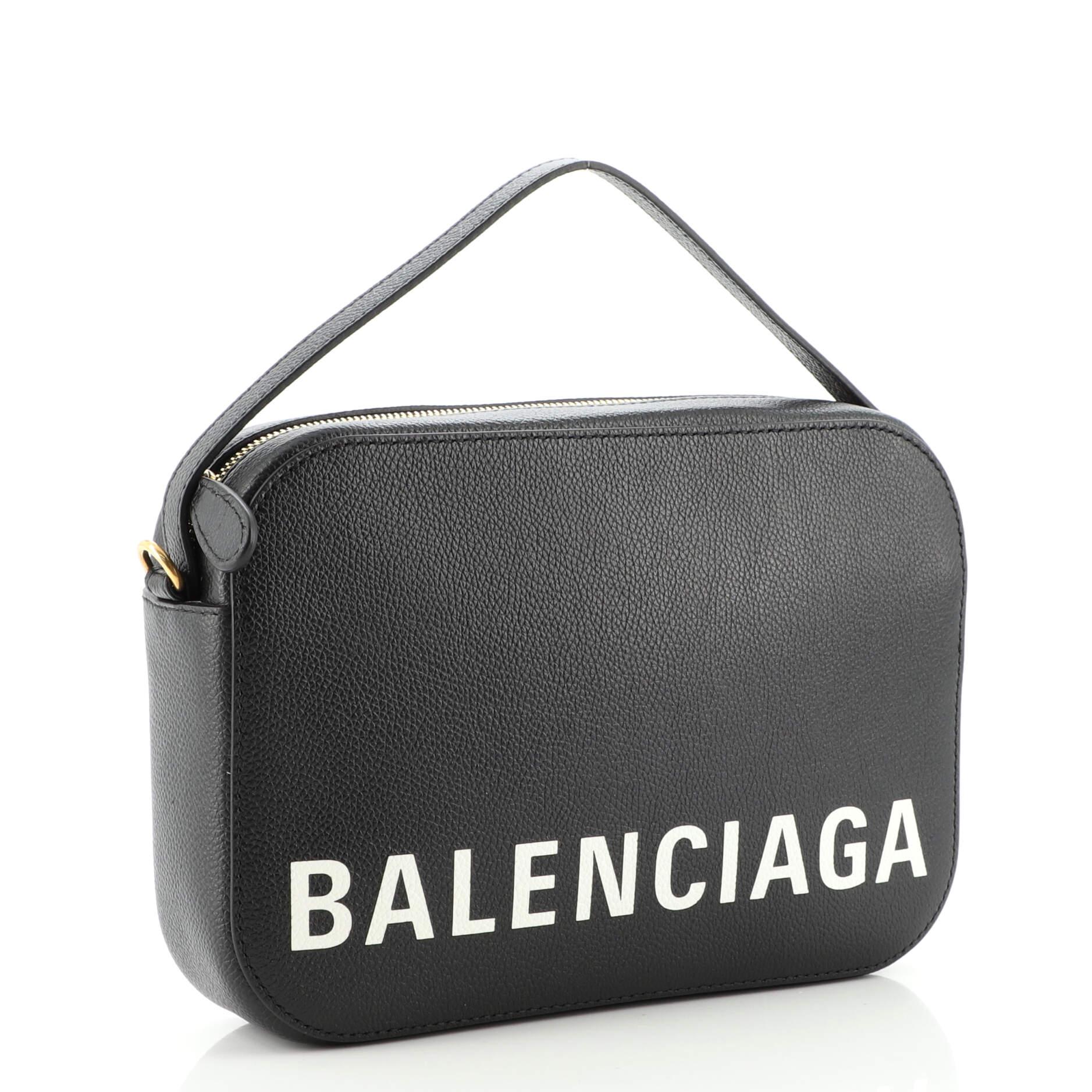 Balenciaga Logo Ville Camera Bag Leather Small at 1stDibs
