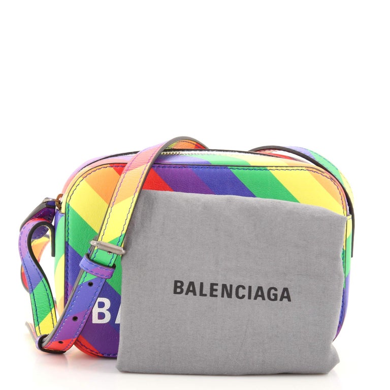 Balenciaga Logo Ville Camera Bag Leather XS For Sale at 1stDibs