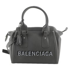 Balenciaga Logo Zip Satchel Printed Leather Small