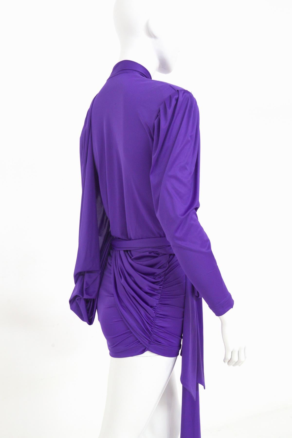 Balenciaga - Robe violette luxueuse vintage en vente 7