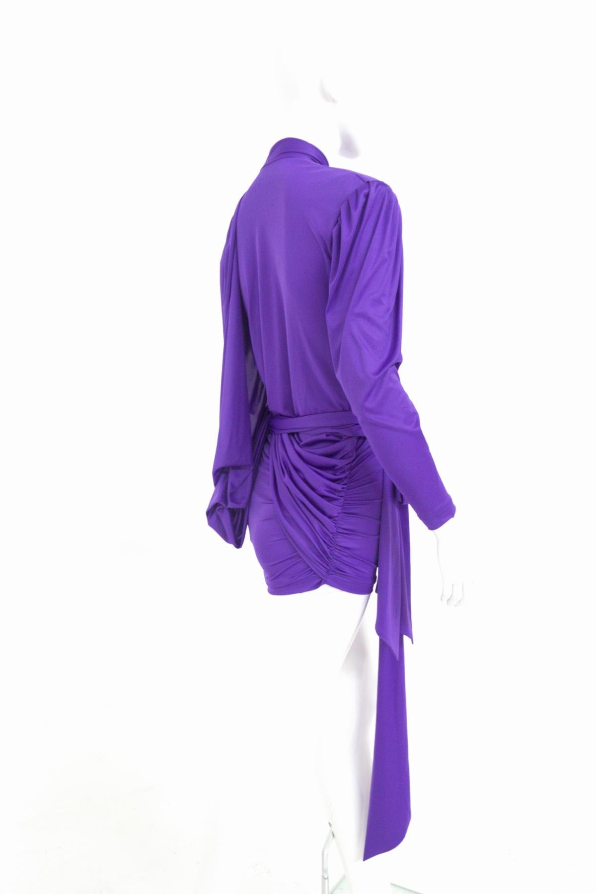 Balenciaga - Robe violette luxueuse vintage en vente 13