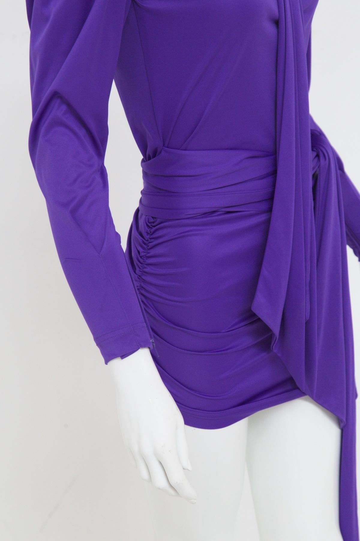 Balenciaga Luxurious Vintage Purple Dress In Good Condition For Sale In Milano, IT