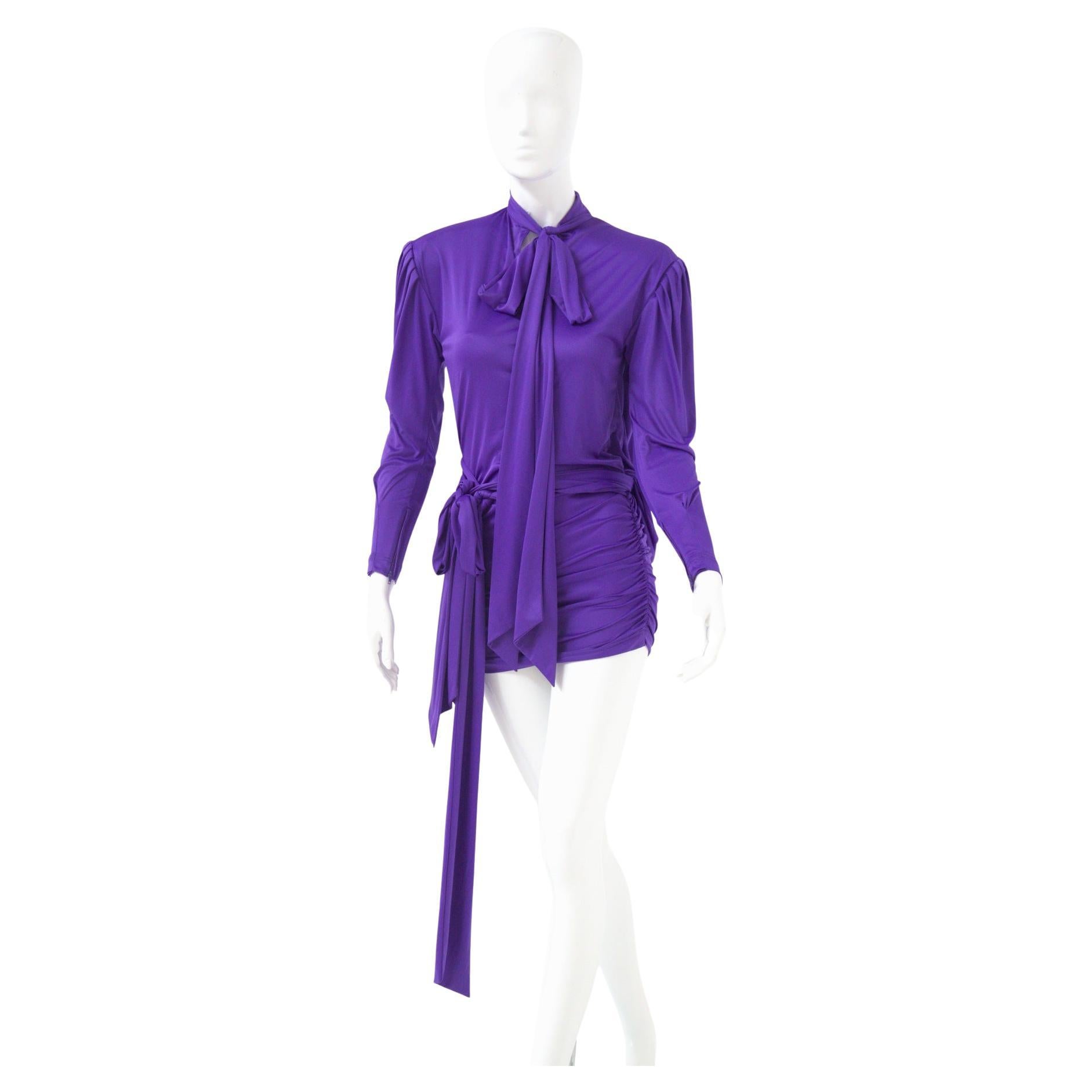 Balenciaga - Robe violette luxueuse vintage en vente