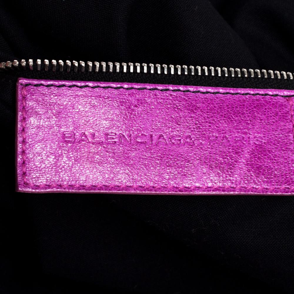 Women's Balenciaga Magenta Leather RTT Silver Giant Hardware Bag
