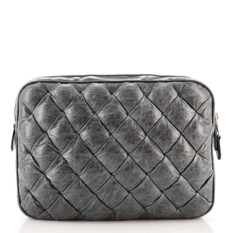 Balenciaga Makeup Clutch Matelasse Leather Large Exterior Material: Leath  at 1stDibs