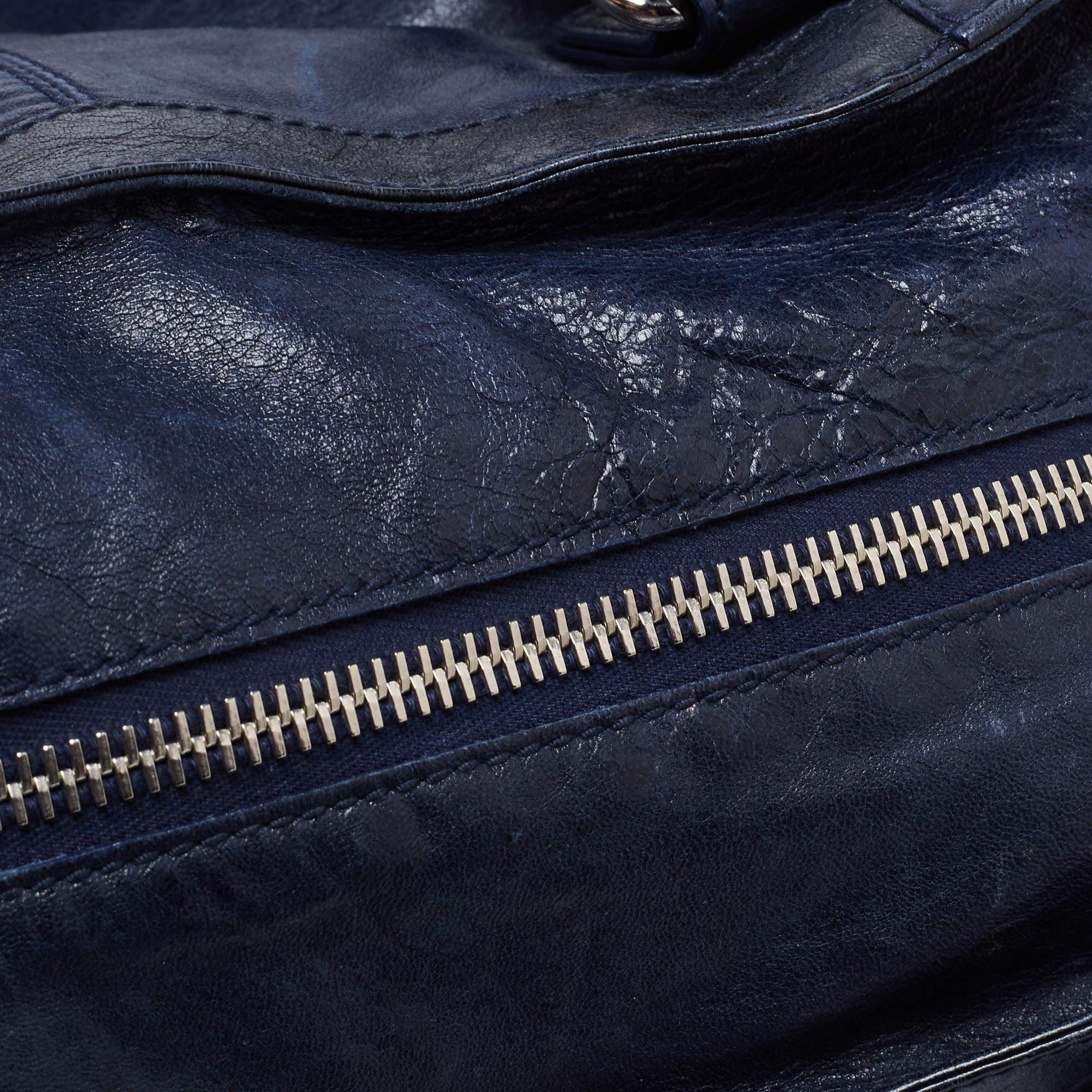 Balenciaga Marineblaue GSH Aktentasche aus Leder GSH im Angebot 6