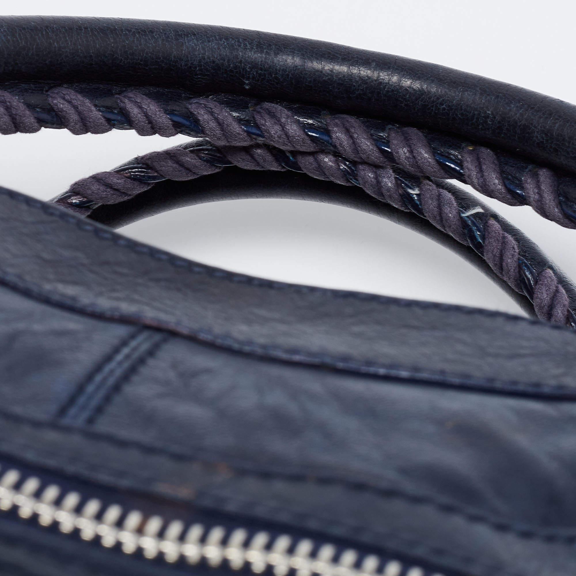 Balenciaga Marine Leather GSH Brief Tote For Sale 8