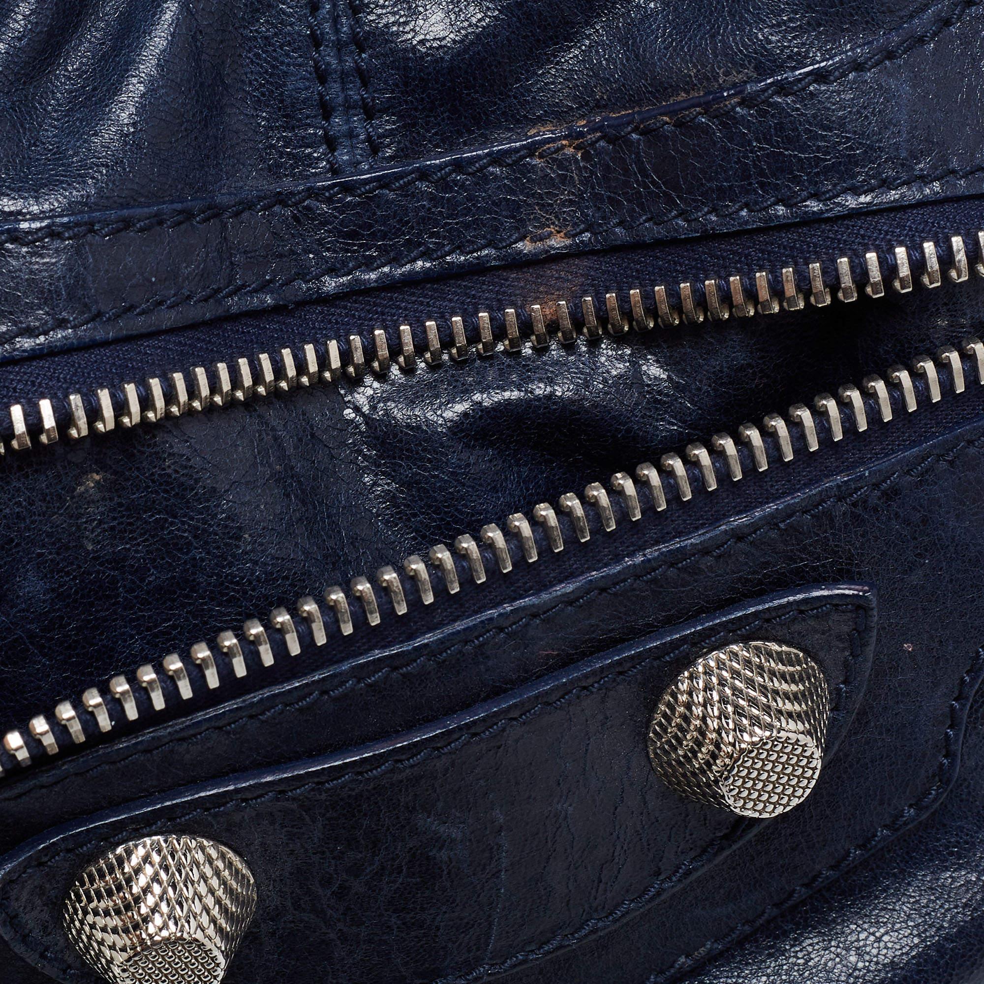 Balenciaga Marine Leather GSH Brief Tote For Sale 10